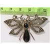 Image 2 : STERLING SILVER BLACK ONYX & MARCASITE BROOCH