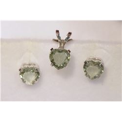 10KT WHITE GOLD GREEN SAPPHIRE (1.80ct) HEART-