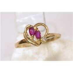14KT GODL RUBY (0.50ct) & DIAMOND RING