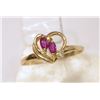 Image 1 : 14KT GODL RUBY (0.50ct) & DIAMOND RING