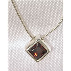 STERLING SILVER GARNET NECKLACE