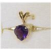 Image 1 : 10KT GOLD AMETHYST HEART-SHAPED PENDANT