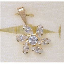 10KT GOLD CUBIC ZIRCONIA PENDANT