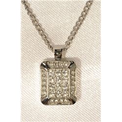 STERLING SILVER CUBIC ZIRCONIA PENDANT NECKLACE