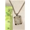 Image 2 : STERLING SILVER CUBIC ZIRCONIA PENDANT NECKLACE