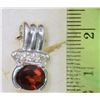 Image 2 : STERLING SILVER GARNET & CUBIC ZIRCONIA PENDANT