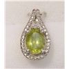 Image 1 : STERLING SILVER PERIDOT & DIAMOND PENDANT
