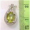 Image 2 : STERLING SILVER PERIDOT & DIAMOND PENDANT