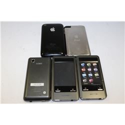4 MP3 PLAYERS AND IPHONE NO CORDS UNTESTED AS IS