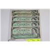 Image 1 : CANADA 1967 1 DOLLAR BANKNOTES X5
