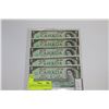 Image 1 : CANADA 1967 1 DOLLAR BANKNOTE X5