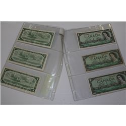 TWO SHEETS OF 1954 1 DOLLAR