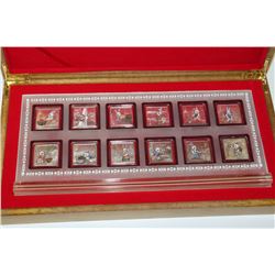 12 COIN YEAR OF THE RABBIT COIN SET IN WOOD CASE