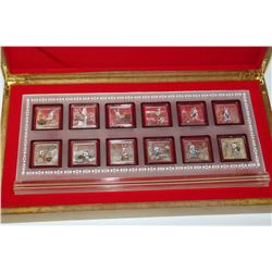 12 COIN YEAR OF THE RABBIT COIN SET IN WOOD CASE