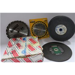 LOT OF WIRE WHEEL,GRINDING DISCS AND SAW BLADES