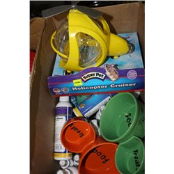 BOX OF VARIOUS PET SUPPLYS