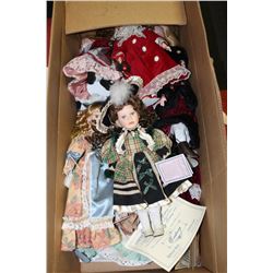 BOX FULL OF PORCELIAN DOLLS