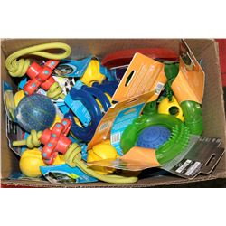 BOX OF NEW DOG TOYS