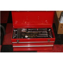 NEW RED STEEL 2 DRAWER TOOL BOX / COMPLETE