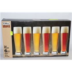 SET OF 6 NEW BEER GLASSES