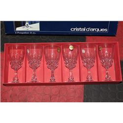 SET OF 6 CRYSTAL WINE GLASSES