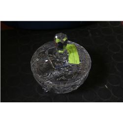 FOOTED CRYSTAL LIDDED CANDY DISH