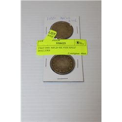 TWO 1881 NFLD SILVER HALF DOLLARS