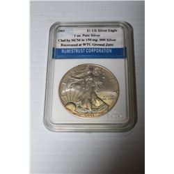 2001 US 1 OZ SILVER STANDING LIBERTY DOLLER