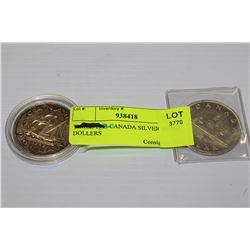 1952 AND 1949 CANADA SILVER DOLLERS X 2