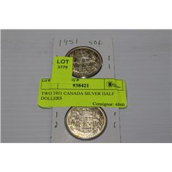 TWO 1951 CANADA SILVER HALF DOLLARS