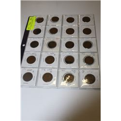 SHEET OF NFLD LARGE PENNYS