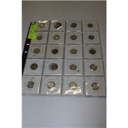 SHEET OF NFLD SILVER COINS