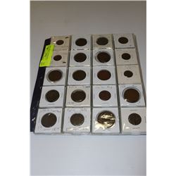 3 SHEETS OF WORLD COPPER COINS