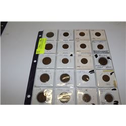 SHEET OF NFLD ASSORTED PENNYS