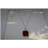 Image 1 : 14KT GOLD ROPE CHAIN WITH RED JADE PENDANT