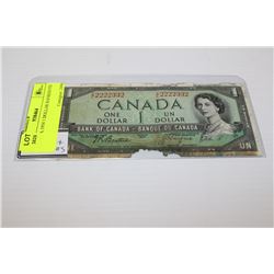 CANADA 1954 1 DOLLAR BANKNOTE