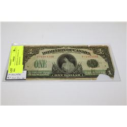 1917 DOMINION OF CANADA 1 DOLLAR BANKNOTE