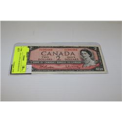 CANADA 1954 2 DOLLAR BANKNOTE