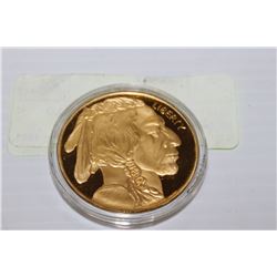 2010 US GOLD PLATED BUFFALO HEAD COIN