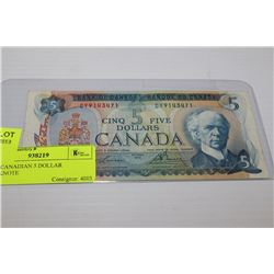 1972 CANADIAN 5 DOLLAR BANKNOTE