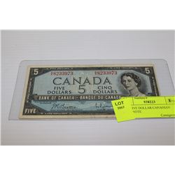 1954 FIVE DOLLAR CANADIAN BANKNOTE