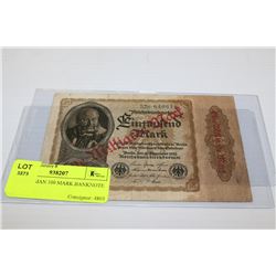 1920 GERMAN 100 MARK BANKNOTE