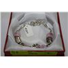Image 1 : SILVER LIGHT PINK CHARM BRACELET
