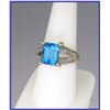 Image 1 : Beautiful Swiss Blue Topaz & Diamond Ring
