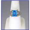 Image 2 : Beautiful Swiss Blue Topaz & Diamond Ring