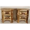 Image 1 : 2 Custom Made Aspen Wood Log Side Tables