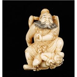 Ivory Samurai Warrior Netsuke