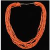 Image 1 : 16 Strand Mediterranean Coral Necklace