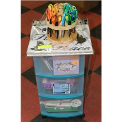 3DRAWER ORGANIZER WITH CRAFT SUPPLIES,KNITTING,
