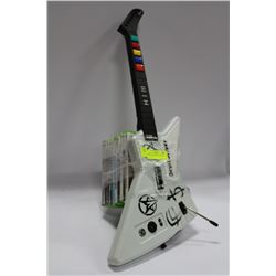 BUNDLE OF 10 XBOX 360 GAMES WITH GUITAR